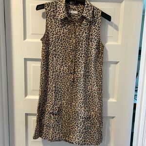 Equipment Leopard Print Sleeveless Dress